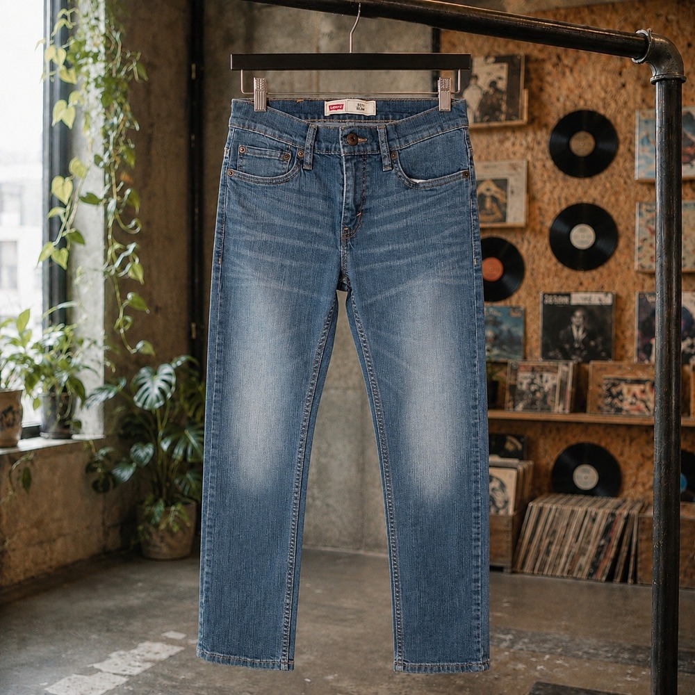 Levi's 511 Slim Fit Boys Jeans Medium Wash Denim Blue‎ Size 14 W27 L27